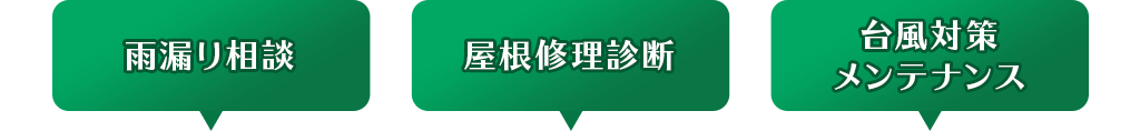 雨漏り相談 屋根修理診断 台風対策メンテナンス