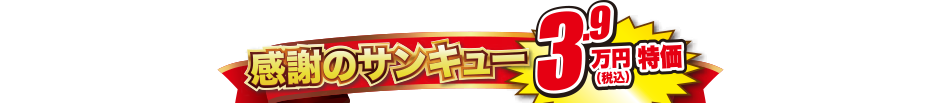 感謝のサンキュー特価 3.9万円（税込）