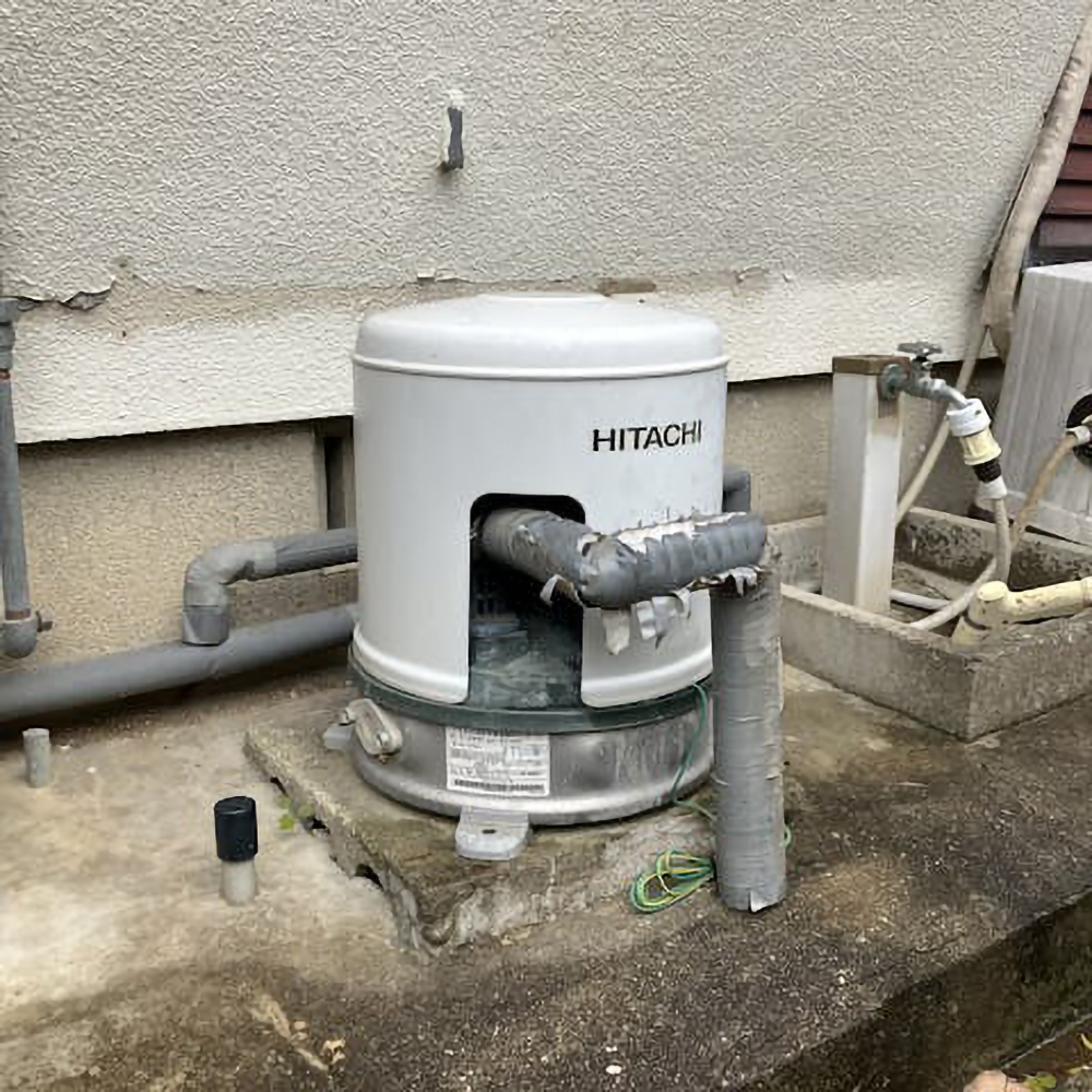 ポンプから水漏れしていました。