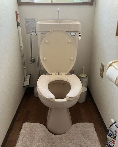 トイレ本体だけでなく、壁紙にもしみがありました。