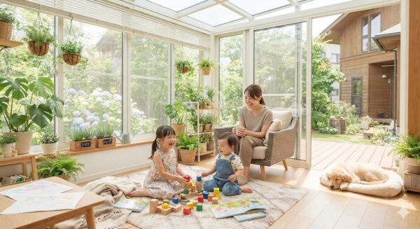 【子育て世代必見】サンルームで暮らしが変わる！種類と魅力を広げる4つの活用アイデア