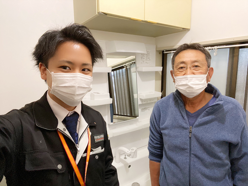 福津市 洗面台・浴室水栓交換工事