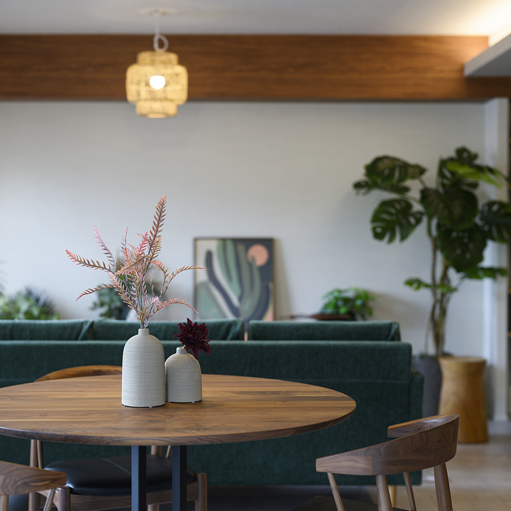 シンプルな間取りで開放感があり、リゾートのようなゆったりした雰囲気が流れます。