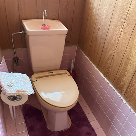昔ながらのトイレで水漏れもしていました。